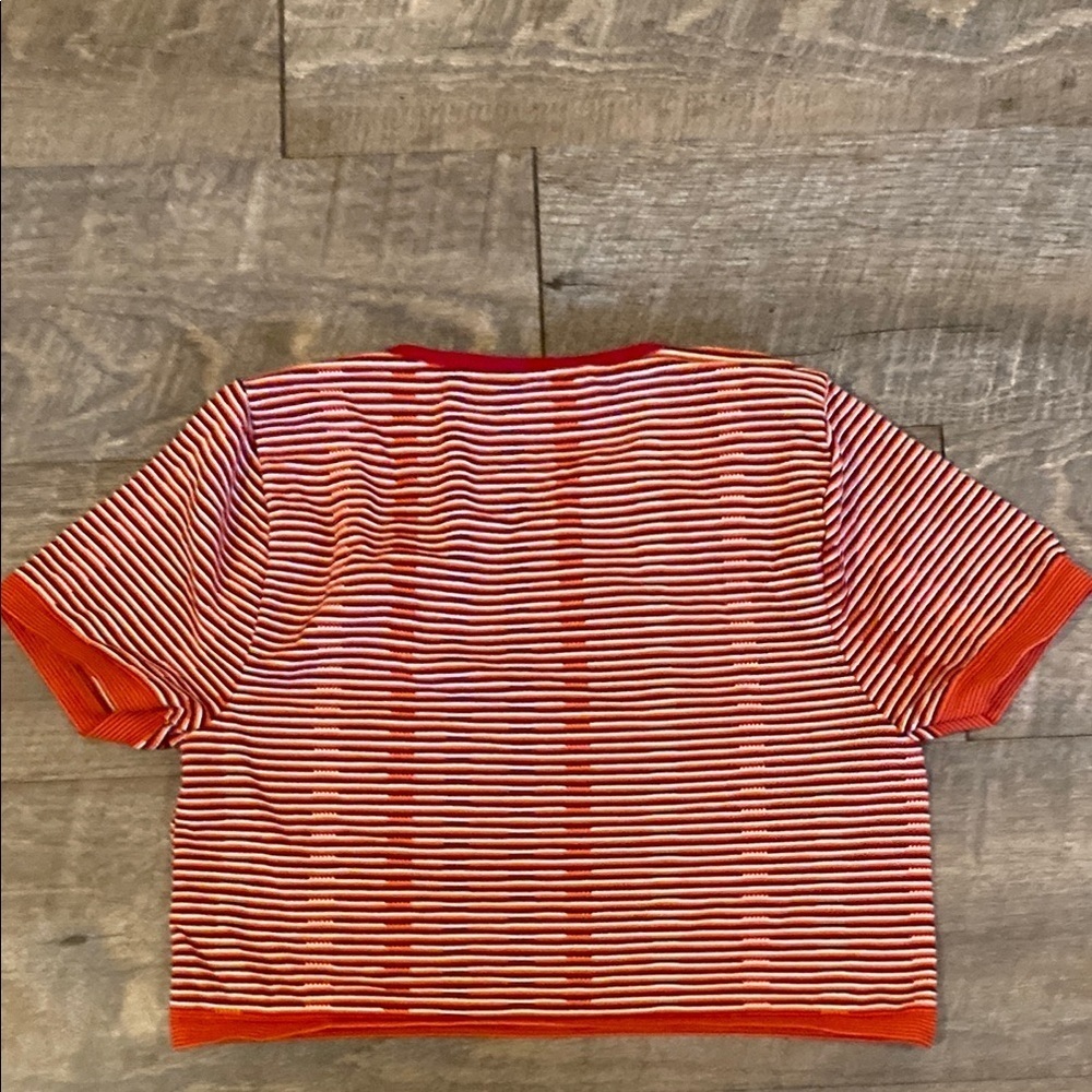 Free People Old School fitted Red & White Striped Crop Top M/L Vintage Inspired - Picture 7 of 10